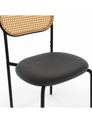 IDOMYA Factory 4er-Set: Stühle "Clarisse" in Schwarz/ Hellbraun - (B)49 x (H)80 x (T)46 cm