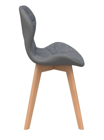 IDOMYA Factory 2-delige set: eetkamerstoelen "Gladys" grijs - (B)46 x (H)79 x (D)60 cm