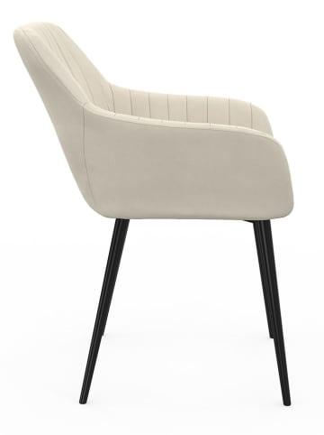 IDOMYA Factory Krzesła (2 szt.) "Ariana" w kolorze kremowym do jadalni - 51 x 76 x 56 cm