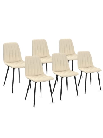 IDOMYA Factory 6er-Set: Stühle "Fiona" in Creme/ Schwarz - (B)46 x (H)88 x (T)55 cm