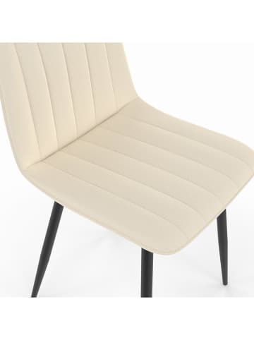 IDOMYA Factory 6er-Set: Stühle "Fiona" in Creme/ Schwarz - (B)46 x (H)88 x (T)55 cm