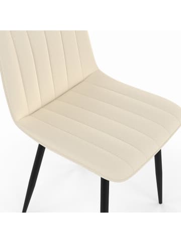IDOMYA Factory 6er-Set: Stühle "Fiona" in Beige/ Grau - (B)46 x (H)88 x (T)55 cm