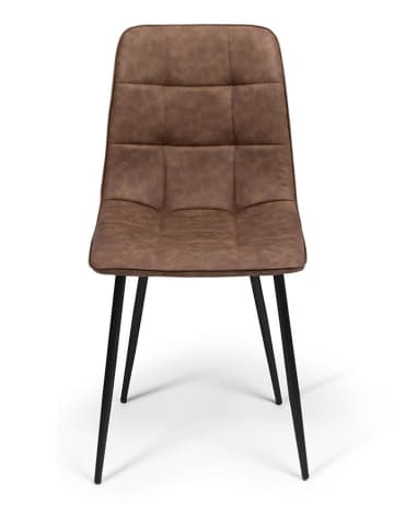 IDOMYA Factory 4er-Set: Esszimmerstühle "Linda" in Braun/ Schwarz - (B)55 x (H)88 x (T)46 cm