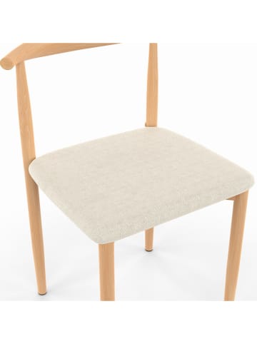 IDOMYA Factory 6-delige set: stoelen "Adam" wit/lichtbruin - (B)50 x (H)74 x (D)48 cm