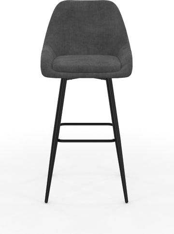 IDOMYA Factory 2-delige set: barkrukken "Olivia" antraciet/zwart - (B)46 x (H)92 x (D)44 cm