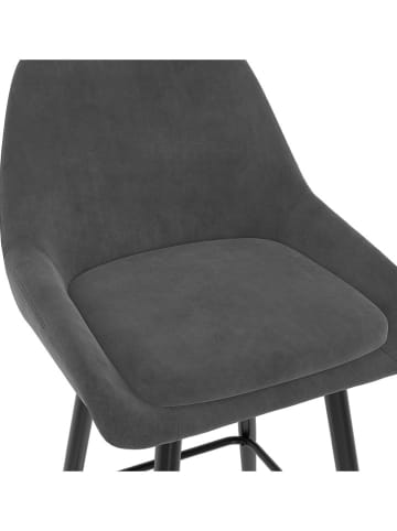 IDOMYA Factory 2-delige set: barkrukken "Olivia" antraciet/zwart - (B)46 x (H)92 x (D)44 cm