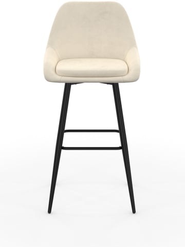 IDOMYA Factory 2er-Set: Barhocker "Olivia" in Creme/ Schwarz - (B)46 x (H)92 x (T)44 cm