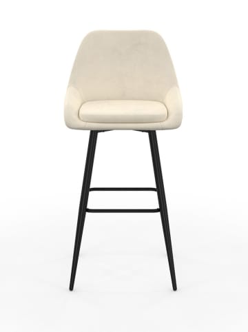 IDOMYA Factory Hockery barowe (4 szt.) "Olivia" w kolorze kremowo-czarnym - 44 x 92 x 46 cm