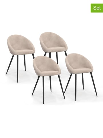 IDOMYA Factory 4er-Set: Esszimmerstühle "Dory" in Creme/ Schwarz - (B)52 x (H)77 x (T)54 cm