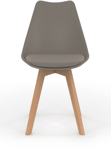 IDOMYA Factory 4er-Set: Stühle "Nordia" in Beige/ Hellbraun - (B)51 x (H)79,5 x (T)46 cm