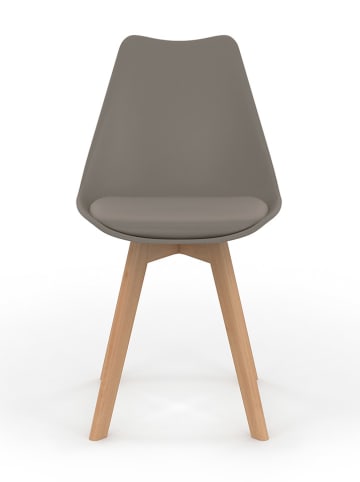 IDOMYA Factory 6-delige set: eetkamerstoelen "Nordia" taupe - (B)46 x (H)79,5 x (D)51 cm