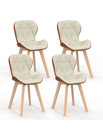 IDOMYA Factory Krzesła (4 szt.) "Gladys" w kolorze beżowym do jadalni - 50 x 79 x 46 cm