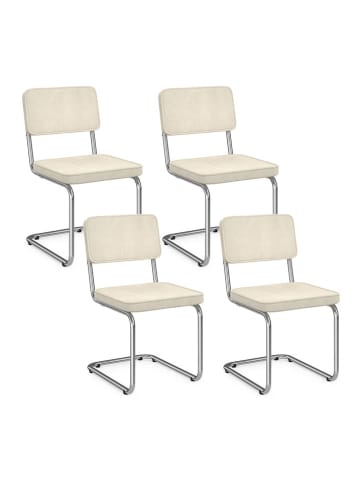 IDOMYA Factory 4-delige set: eetkamerstoelen "Naya" crème - (B)44 x (H)79 x (D)52 cm