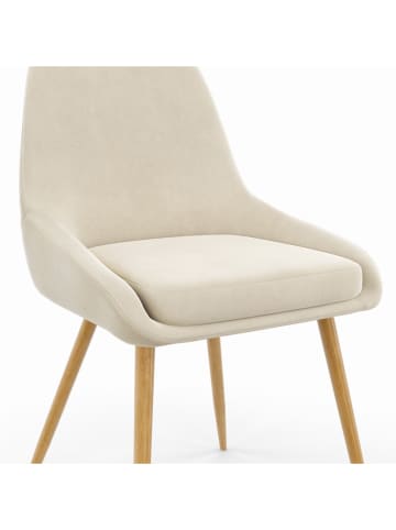 IDOMYA Factory 4er-Set: Esszimmerstühle ''Olivia'' in Creme - (B)47,5 x (H)79 x (T)54 cm