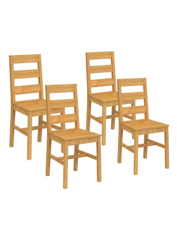 IDOMYA Factory 4er-Set: Esszimmerstühle "Alfie" in Hellbraun - (B)40 x (H)90 x (T)46 cm