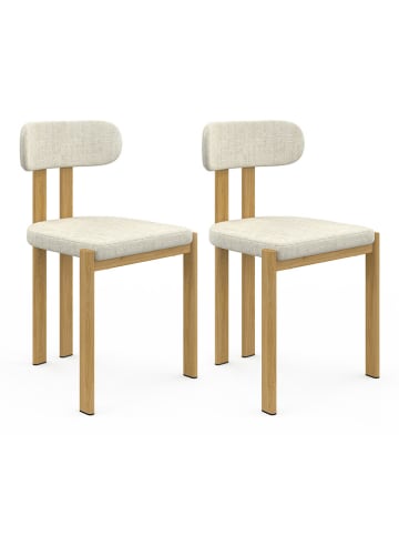 IDOMYA Factory 2-delige set: eetkamerstoelen "Elsa" beige - (B)45 x (H)77 x (D)42,5 cm