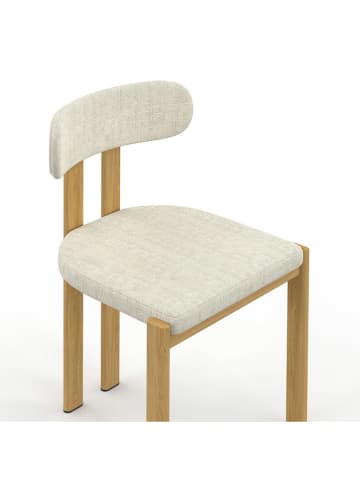 IDOMYA Factory 2-delige set: eetkamerstoelen "Elsa" beige - (B)45 x (H)77 x (D)42,5 cm