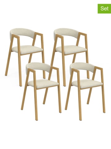 IDOMYA Factory 4er-Set: Esszimmerstühle ''Enola'' in Beige/ Creme - (B)46 x (H)74 x (T)48 cm