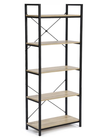 IDOMYA Essentials Regał stojący w kolorze czarno-jasnobrązowym - 60 x 170 x 30 cm