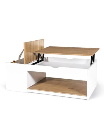 IDOMYA Essentials Couchtisch in Weiß/ Hellbraun - (B)110 x (H)45 x (T)60 cm