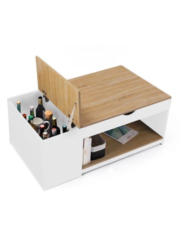 IDOMYA Essentials Couchtisch in Weiß/ Hellbraun - (B)110 x (H)45 x (T)60 cm