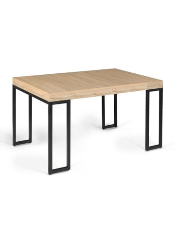 IDOMYA Factory Esszimmertisch "Memphis" in Hellbraun/ Schwarz - (B)45 x (H)75 x (T)90 cm