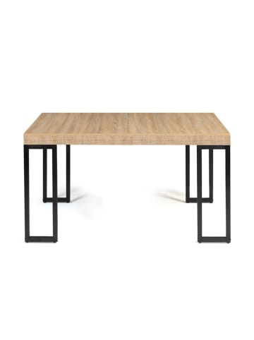 IDOMYA Factory Esszimmertisch "Memphis" in Hellbraun/ Schwarz - (B)45 x (H)75 x (T)90 cm