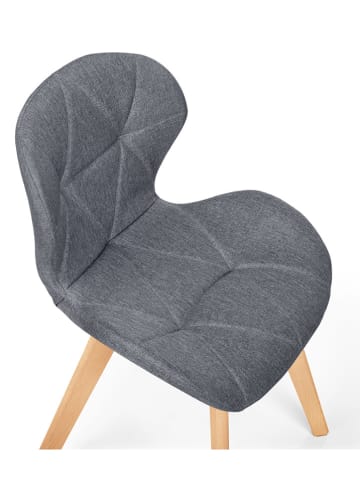 IDOMYA Factory 2-delige set: eetkamerstoelen "Gatsby" grijs - (B)50 x (H)79 x (D)48 cm
