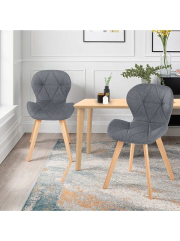 IDOMYA Factory 2er-Set: Esszimmerstühle "Gatsby" in Grau - (B)50 x (H)79 x (T)48 cm
