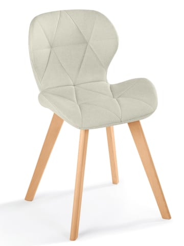 IDOMYA Factory 4-delige set: stoelen "Gatsby" crème/lichtbruin - (B)48 x (H)79 x (D)50 cm