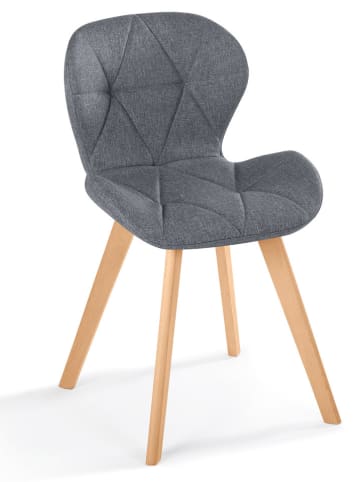 IDOMYA Factory 4er-Set: Esszimmerstühle "Gatsby" in Grau/ Hellbraun - (B)48 x (H)79 x (T)50 cm