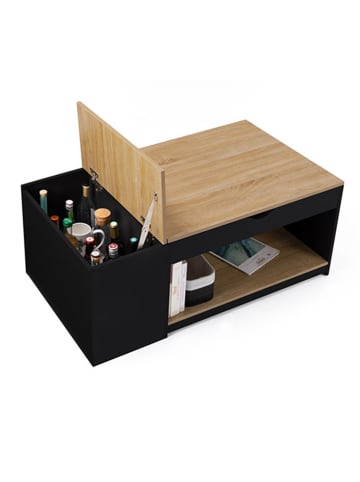 IDOMYA Essentials Couchtisch in Schwarz/ Hellbraun - (B)110 x (H)45 x (T)60 cm