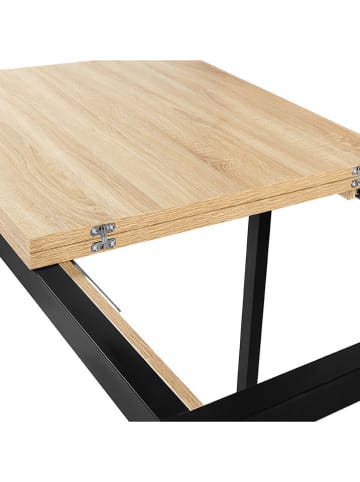 IDOMYA Factory Esszimmertisch "Memphis" in Hellbraun/ Schwarz - (B)80 x (H)78 x (T)78 cm