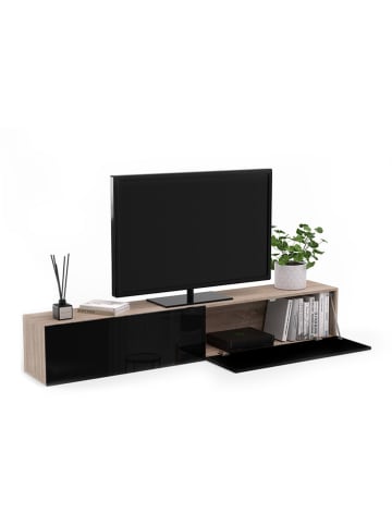 IDOMYA Essentials TV-Regal "Michigan" in Schwarz/ Hellbraun - (B)180 x (H)30 x (T)30 cm