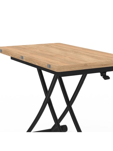 IDOMYA Factory Klapptisch "Tribeca" in Hellbraun/ Schwarz - (B)100 x (H)75 x (T)54 cm