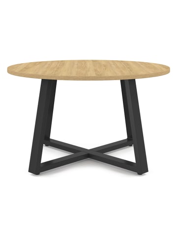 IDOMYA Factory Esstisch ''Sana'' in Beige/ Schwarz - (H)83 x Ø 100 cm
