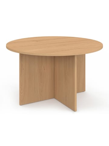 IDOMYA Factory Couchtisch "Ophélia" in Hellbraun - (H)40 x  Ø 70 cm