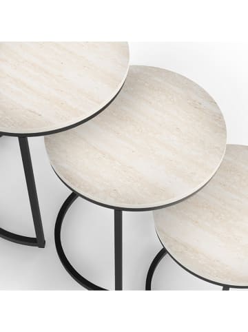 IDOMYA Factory Set van drie bijzettafels "Memphis" wit