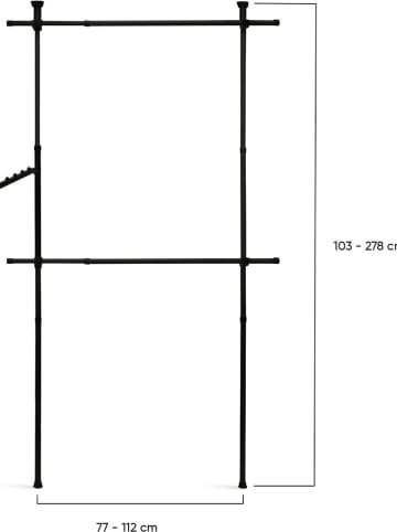IDOMYA Essentials Garderobe in Schwarz - (B)112 x (H)278 cm