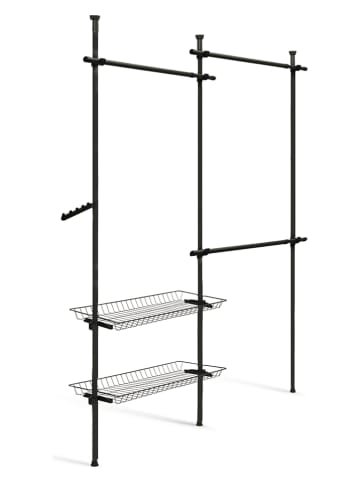 IDOMYA Essentials Garderobe in Schwarz - (B)177 x (H)278 x (T)35 cm