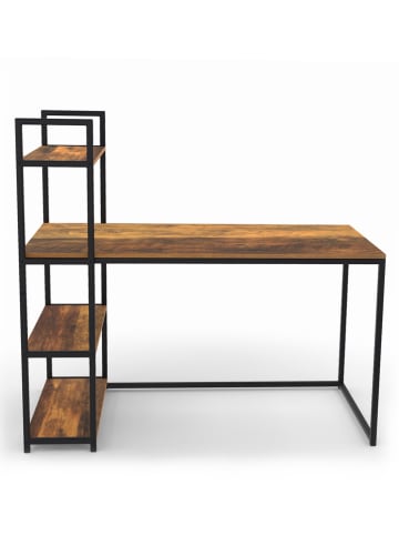 IDOMYA Essentials Biurko w kolorze czarno-brązowym - 113 x 120 x 64 cm