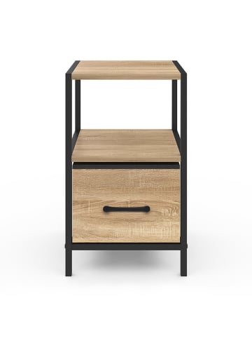 IDOMYA Essentials 2er-Set: Nachttische "Iris" in Hellbraun/ Schwarz - (B)30 x (H)50 x (T)30 cm