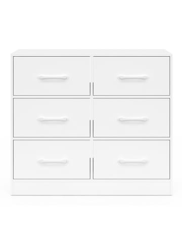 IDOMYA Essentials Komoda "Uma" w kolorze białym - 80 x 70 x 30 cm