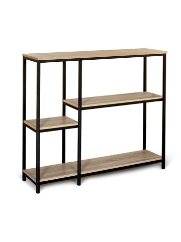 IDOMYA Essentials Kast "Memphis" lichtbruin/zwart - (B)100 x (H)80 x (D)30 cm