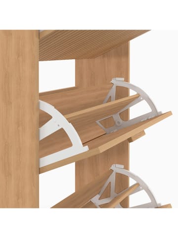 IDOMYA Essentials Schuhschrank "Faustine" in Hellbraun - (B)60 x (H)113 x (T)24 cm