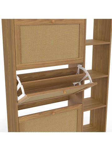 IDOMYA Essentials Schoenenkast "Erin" lichtbruin - (B)86,5 x (H)133,5 x (D)23,5 cm