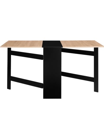 IDOMYA Factory Eetkamertafel "Edi" lichtbruin/zwart - (B)150 x (H)75 x (D)80 cm