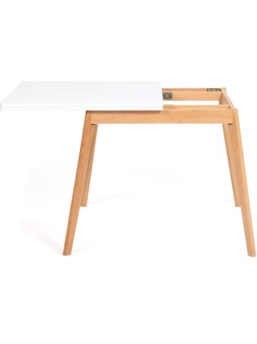 IDOMYA Factory Esszimmertisch "Scandinave" in Weiß/ Hellbraun - (B)80 x (H)72,5 x (T)80 cm
