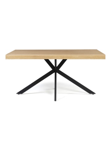 IDOMYA Factory Esszimmertisch "Brixton" in Hellbraun/ Schwarz - (B)160 x (H)75 x (T)90 cm