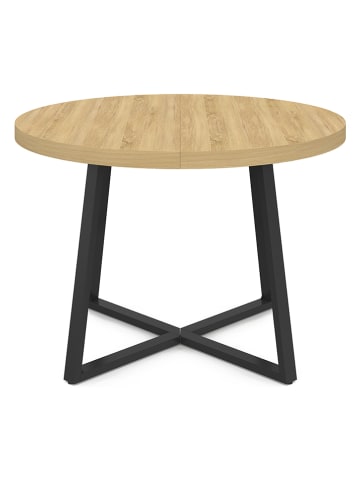 IDOMYA Factory Esstisch ''Sana'' in Beige/ Schwarz - (H)75 x Ø 110 cm